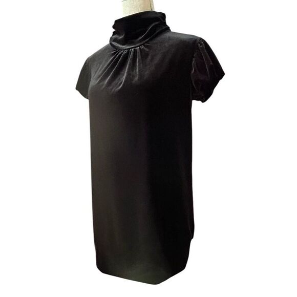 Vintage 90’s Necessary Objects Black Velvet Bubble Sleeve Top L - Picture 3 of 8